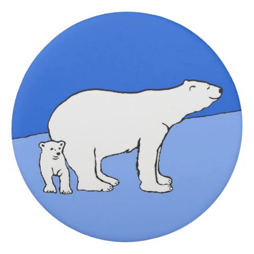 Polar Bear Mom and Cub Painting _ Wildlife Art Eraser
