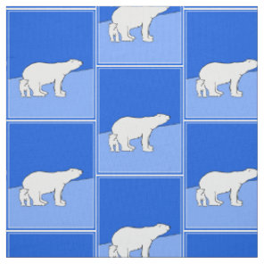Polar Bear Mom and Cub Painting - Wildlife Art Fabric