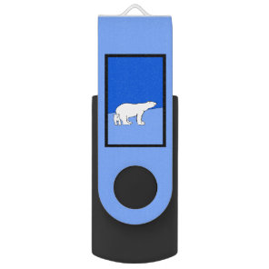 Polar Bear Mom and Cub Painting - Wildlife Art Flash Drive