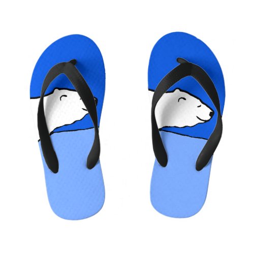 Polar Bear Mom and Cub Painting _ Wildlife Art Kids Flip Flops