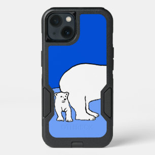 Polar Bear Mom and Cub Painting - Wildlife Art iPhone 13 Case