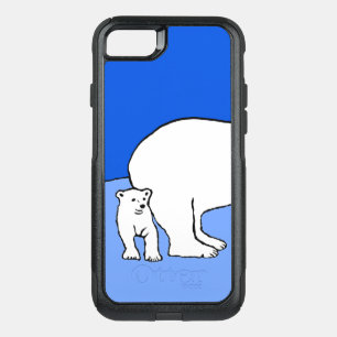 Polar Bear Mom and Cub Painting - Wildlife Art OtterBox Commuter iPhone SE/8/7 Case