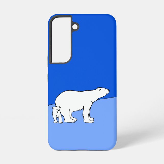 Polar Bear Mom and Cub Painting - Wildlife Art Samsung Galaxy Case (Back)