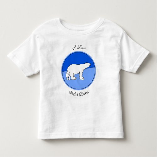Polar Bear Mom and Cub Painting _ Wildlife Art Toddler T_shirt