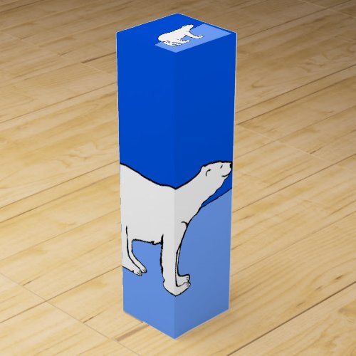 Polar Bear Mom and Cub Painting _ Wildlife Art Wine Box