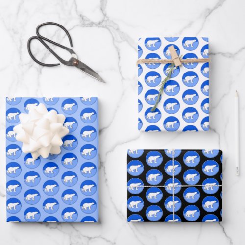 Polar Bear Mom and Cub Painting _ Wildlife Art Wrapping Paper Sheets