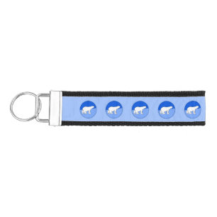 Polar Bear Mom and Cub Painting - Wildlife Art Wrist Keychain