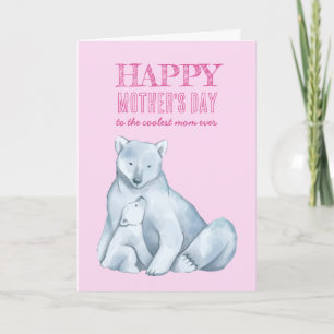 Polar Bear Mom Cute Happy Mother's Day Card