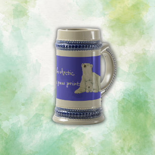 Polar bear mom with her cub   beer stein