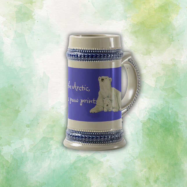 Polar bear mom with her cub | beer stein (Creator Uploaded)