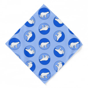 Polar Bear Mother and Cub Painting Wildlife Art Bandana