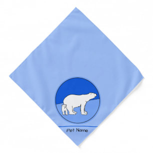 Polar Bear Mother and Cub Painting Wildlife Art Bandana