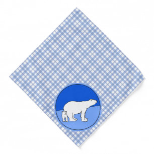 Polar Bear Mother and Cub Painting Wildlife Art Bandana