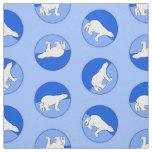 Polar Bear Mother and Cub Painting Wildlife Art Fabric