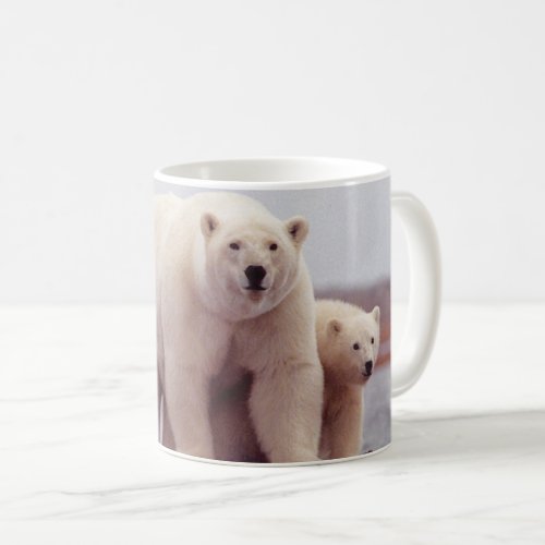 Polar Bear Mother and Cubs Coffee Mug