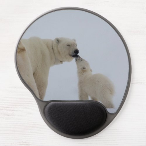 Polar Bear Mother with Cub Gel Mouse Pad