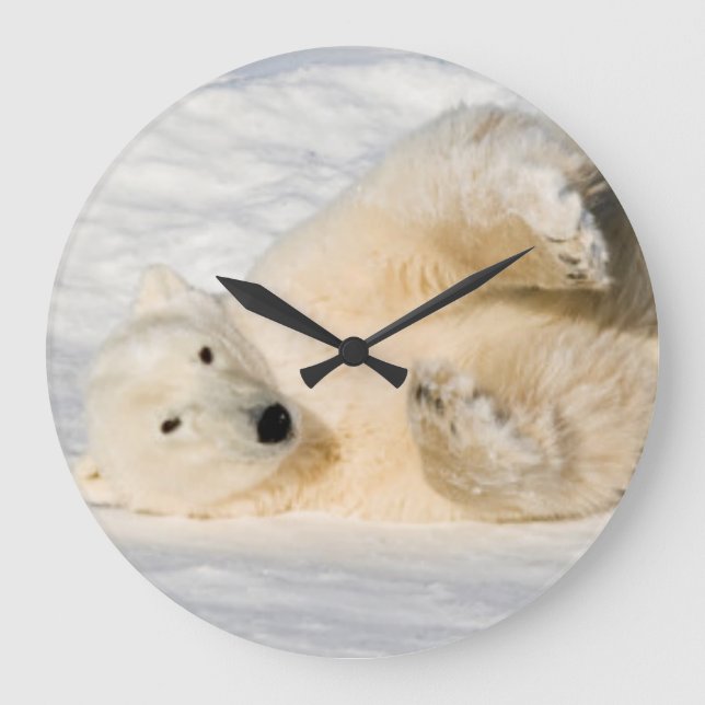 Polar Bear near Hudson Bay Large Clock (Front)