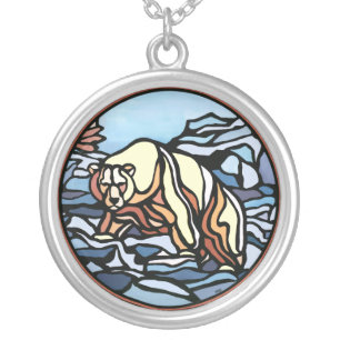 Polar Bear Necklace Native Art Bear Necklace