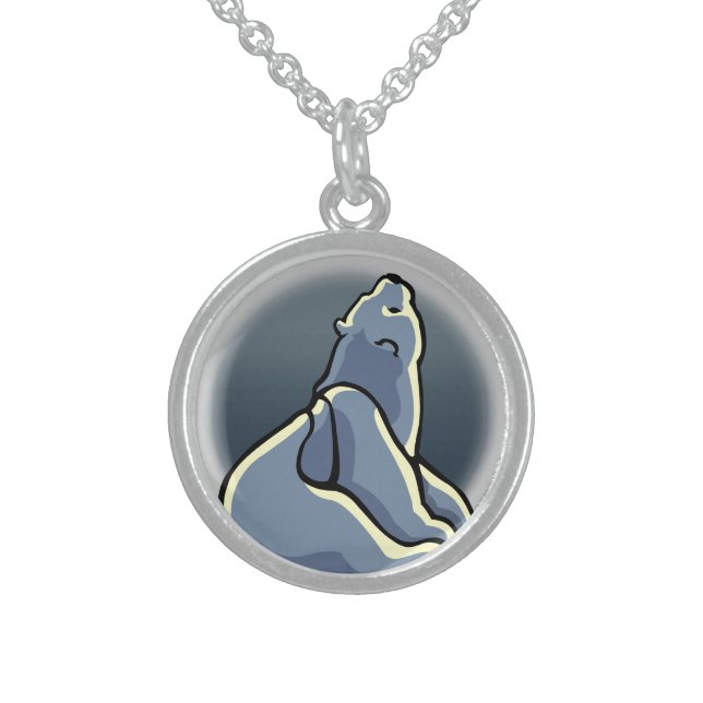 Polar Bear Necklace Native Bear Art Jewelry (Front)