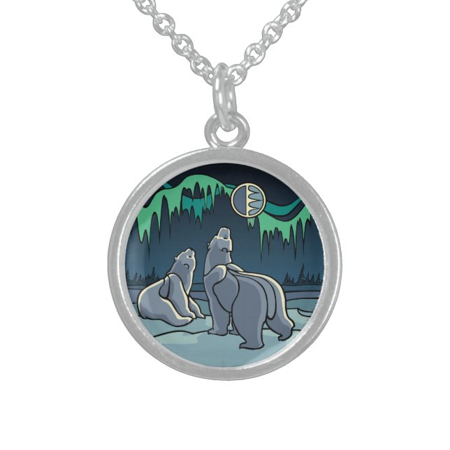 Polar Bear Necklace Native Bear Art Jewelry (Front)