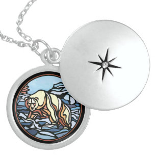 Polar Bear Necklace Native Wildlife Art Jewelry