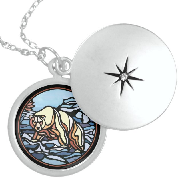 Polar Bear Necklace Native Wildlife Art Jewelry (Front)