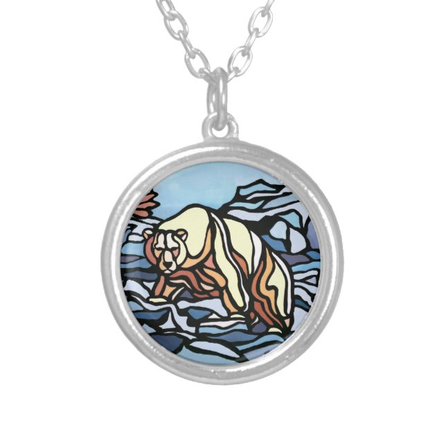 Polar Bear Necklace Native Wildlife Art Jewelry (Front)
