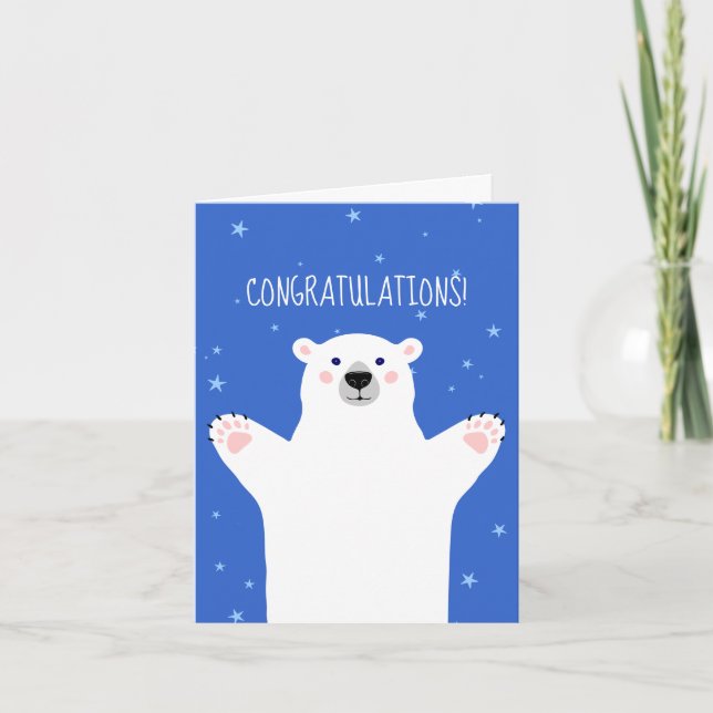Polar Bear New Baby Congratulations Cards (Front)