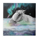 Polar Bear Night Ceramic Tile - Painting<br><div class="desc">Polar Bear Night Tiles - MIGNED Painting</div>