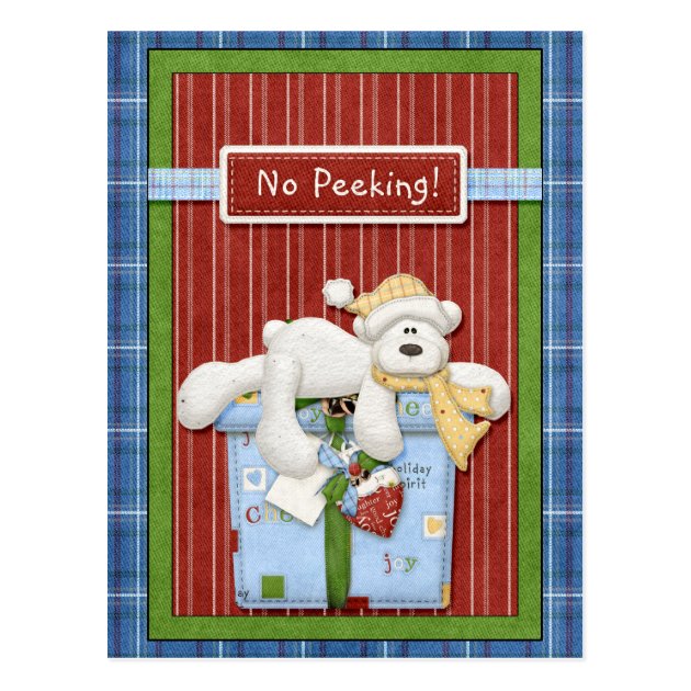 Polar Bear No Peeking Christmas Invitations