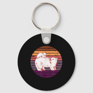 Polar Bear, North Pole Polar Bear, Environmental P Keychain