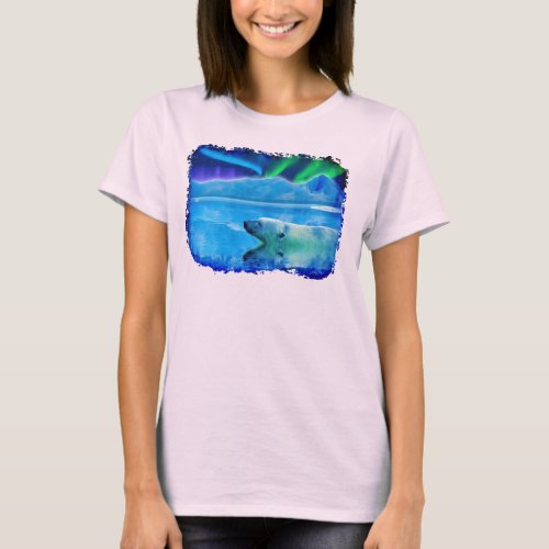 Polar Bear  Northern Lights Fantasy Shirt