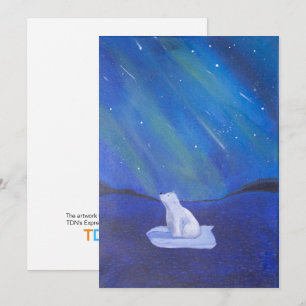Polar Bear & Northern Lights Holiday Card