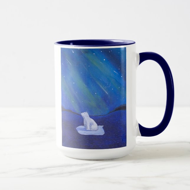 Polar Bear & Northern Lights Mug (Right)