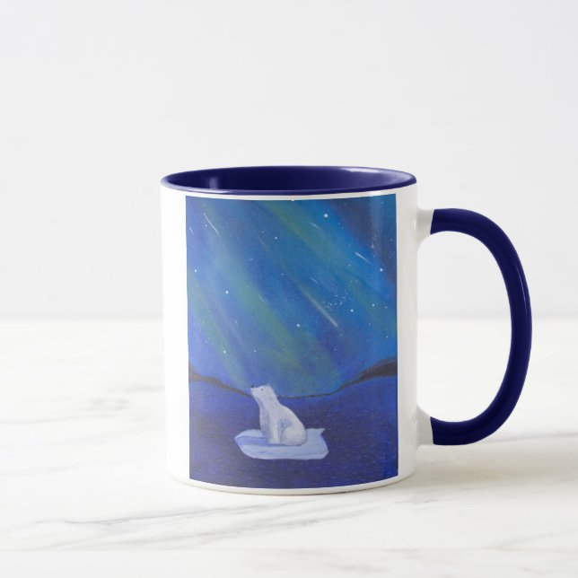 Polar Bear & Northern Lights Mug (Right)