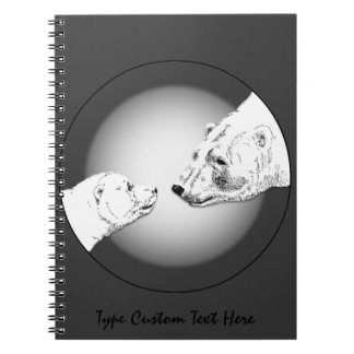 Polar Bear Notebook Personalized Bear Art Notebook