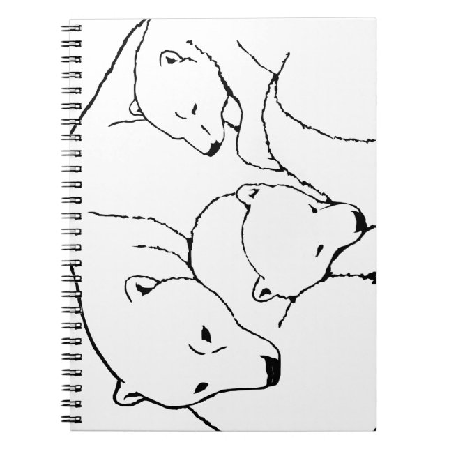 Polar Bear Notebook Twins Bear Art Notebook (Front)