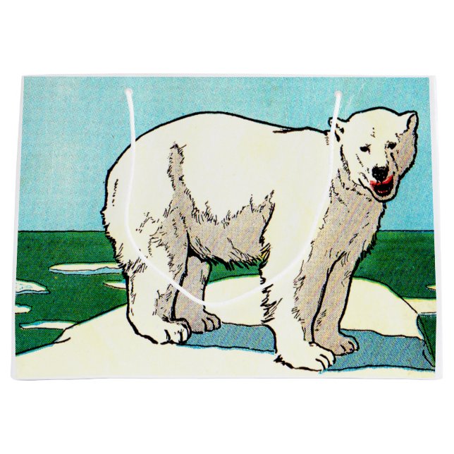 polar bear on an ice floe large gift bag (Front)