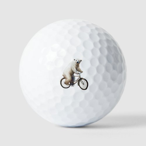 Polar Bear On Bicycle Golf Balls