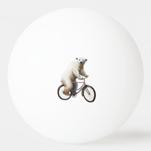 Polar Bear On Bicycle Ping Pong Ball