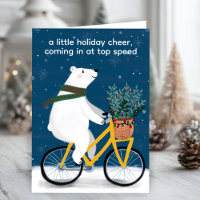 Polar Bear on Bike Funny Cute Christmas Custom