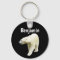 Polar Bear on Black Personalized Name Keychain