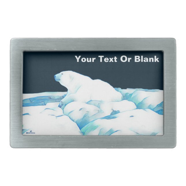 Polar Bear On Ice Belt Buckle (Front)