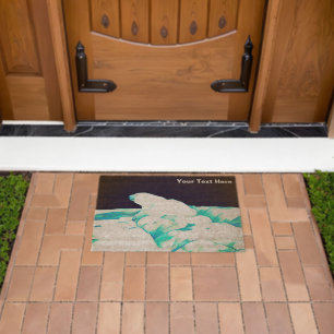 Polar Bear On Ice Fiber Doormat