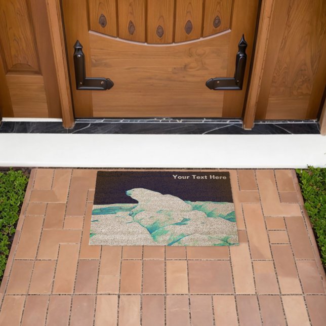 Polar Bear On Ice Fiber Doormat (Insitu (Outdoor))