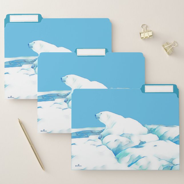 Polar Bear On Ice File Folder (Set)