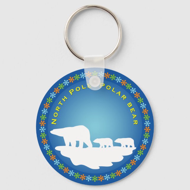 Polar Bear on Ice Keychain (Front)