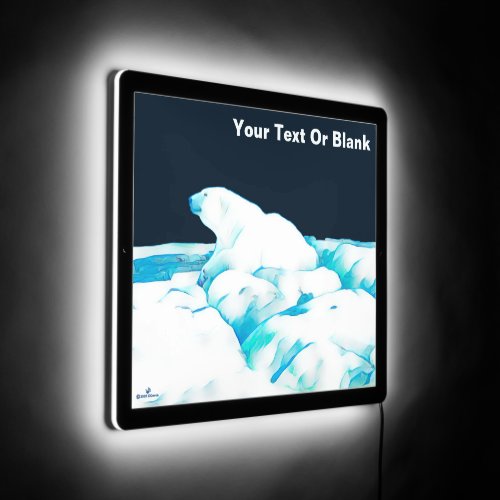 Polar Bear On Ice LED Sign