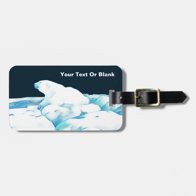 Polar Bear On Ice Luggage Tag (Front Horizontal)