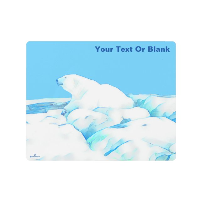 Polar Bear On Ice Metal Print (Front)